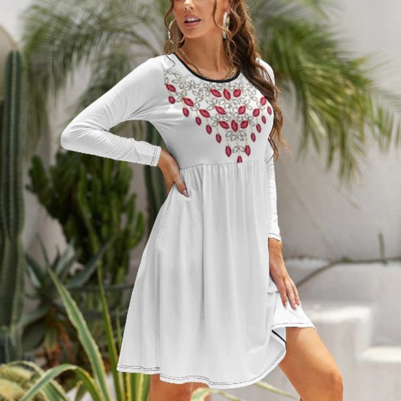 Long Sleeve  Heart Dress All Sizes - Picture 3 of 4